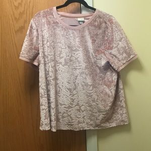 Pink velvet top
